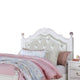 Bela Full Size Bed w Button Tufted Headboard | White Faux Leather BM342459