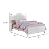 Bela Full Size Bed w Button Tufted Headboard | White Faux Leather BM342459