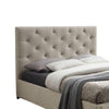 Sya King Size Bed w Button Tufted Upholstery | Underbed Storage | Beige BM342464