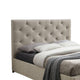 Sya King Size Bed w Button Tufted Upholstery | Underbed Storage | Beige BM342464