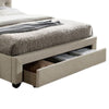 Sya King Size Bed w Button Tufted Upholstery | Underbed Storage | Beige BM342464