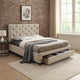 Sya Full Size Bed w Button Tufted Upholstery | Underbed Storage | Beige BM342465