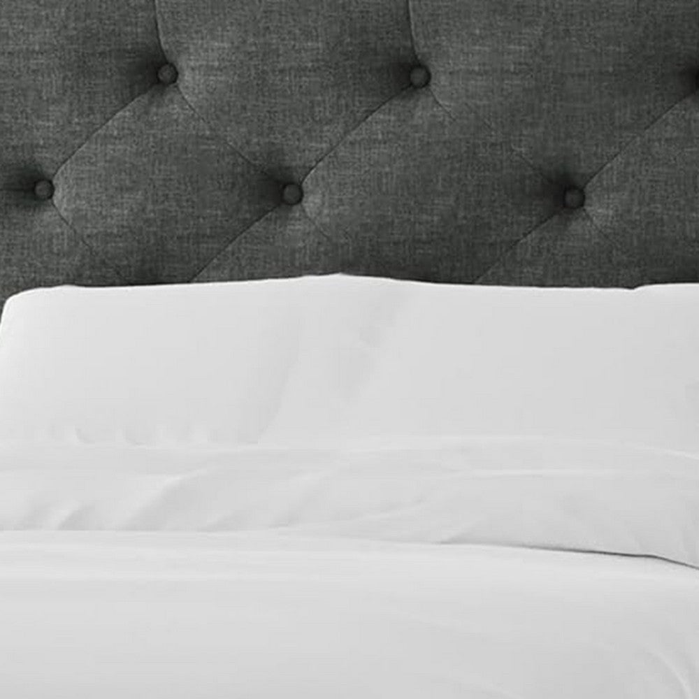 Sya Full Size Bed w Tufted Headboard | Underbed Storage | Dark Gray BM342468