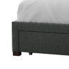 Sya Full Size Bed w Tufted Headboard | Underbed Storage | Dark Gray BM342468