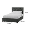 Sya Full Size Bed w Tufted Headboard | Underbed Storage | Dark Gray BM342468