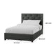 Sya Full Size Bed w Tufted Headboard | Underbed Storage | Dark Gray BM342468