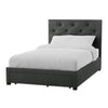 Sya Full Size Bed w Tufted Headboard | Underbed Storage | Dark Gray