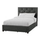 Sya Queen Size Bed w Tufted Upholstery | Underbed Storage | Dark Gray