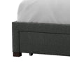 Sya Twin Size Bed w Tufted Headboard | Underbed Storage | Dark Gray BM342470