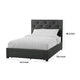 Sya Twin Size Bed w Tufted Headboard | Underbed Storage | Dark Gray BM342470