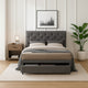 Sya Full Size Bed w Button Tufted Upholstery | Underbed Storage | Gray BM342473