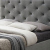 Sya Queen Size Bed w Button Tufted Upholstery | Underbed Storage | Gray BM342474
