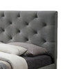 Sya Queen Size Bed w Button Tufted Upholstery | Underbed Storage | Gray BM342474