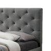 Sya Twin Size Bed w Button Tufted Upholstery | Underbed Storage | Gray BM342475