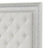Miamy King Bed | Creamy White Wood | Tufted Upholstery | Silver Accents BM342476