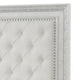 Miamy King Bed | Creamy White Wood | Tufted Upholstery | Silver Accents BM342476