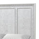 Miamy King Bed | Creamy White Wood | Panel Design | Silver Brushed Accents BM342477