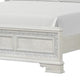 Miamy King Bed | Creamy White Wood | Panel Design | Silver Brushed Accents BM342477