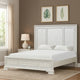 Miamy King Bed | Creamy White Wood | Panel Design | Silver Brushed Accents BM342477