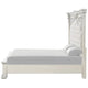 Miamy Queen Bed | Creamy White Wood | Panel | Silver Brushed Accents BM342478