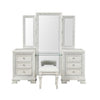 Miamy Vanity Set | 6 Drawers | Padded Stool | LED Mirror | Creamy White BM342479