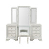 Miamy Vanity Set | 6 Drawers | Padded Stool | LED Mirror | Creamy White