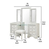 Miamy Vanity Set | 6 Drawers | Padded Stool | LED Mirror | Creamy White BM342479