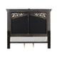 Naddy Queen Bed | White Fabric Pleated Upholstery | Espresso Brown Wood BM342482