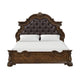 Leova Queen Bed | Bombay Headboard | Faux Leather Upholstery | Dark Brown BM342485