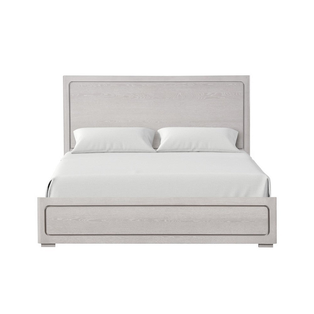 Thorne Queen Bed | Panel Design | Rounded Edges | White Oak Wood BM342487