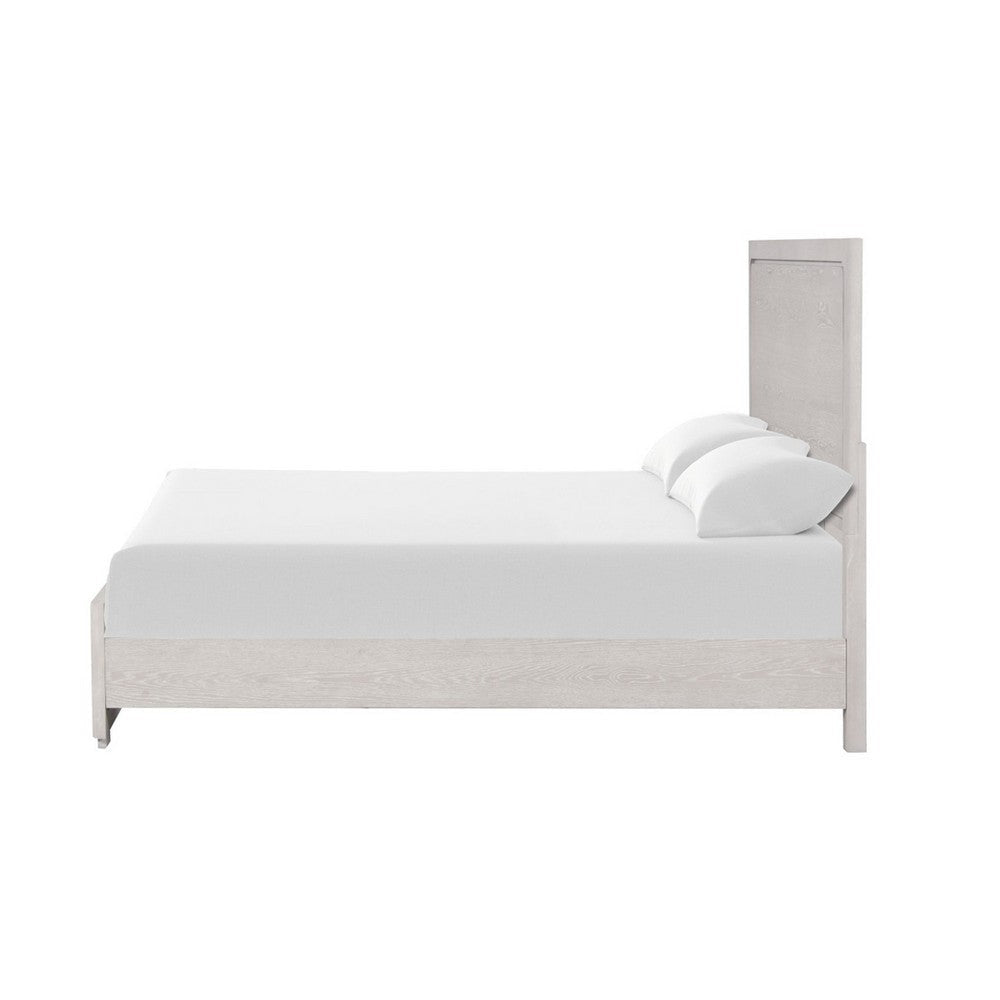 Thorne Queen Bed | Panel Design | Rounded Edges | White Oak Wood BM342487