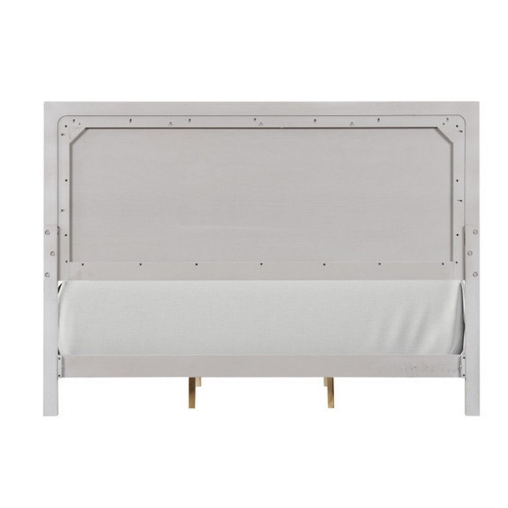 Thorne Queen Bed | Panel Design | Rounded Edges | White Oak Wood BM342487