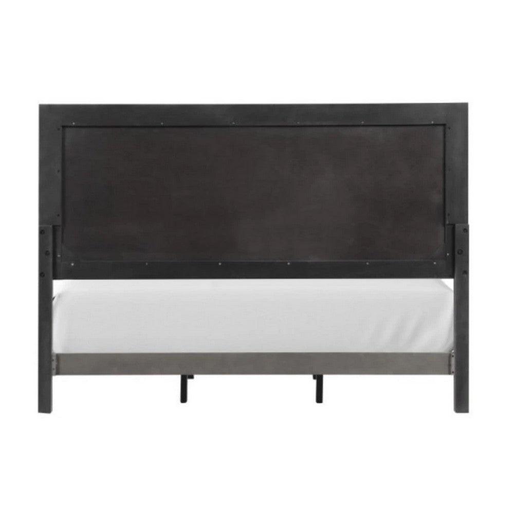 Thorne Queen Bed | Panel Design | Rounded Edges | Warm Gray Wood BM342488