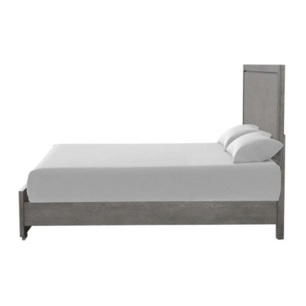 Thorne Queen Bed | Panel Design | Rounded Edges | Warm Gray Wood BM342488