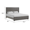 Thorne Queen Bed | Panel Design | Rounded Edges | Warm Gray Wood BM342488