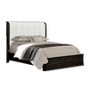 Osko King Bed | Vertical Channeled White Upholstered Headboard | Black