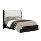 Osko King Bed | Vertical Channeled White Upholstered Headboard | Black