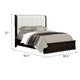Osko King Bed | Vertical Channeled White Upholstered Headboard | Black BM342489