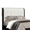 Osko Queen Bed | Vertical Channeled White Upholstered Headboard | Black BM342490