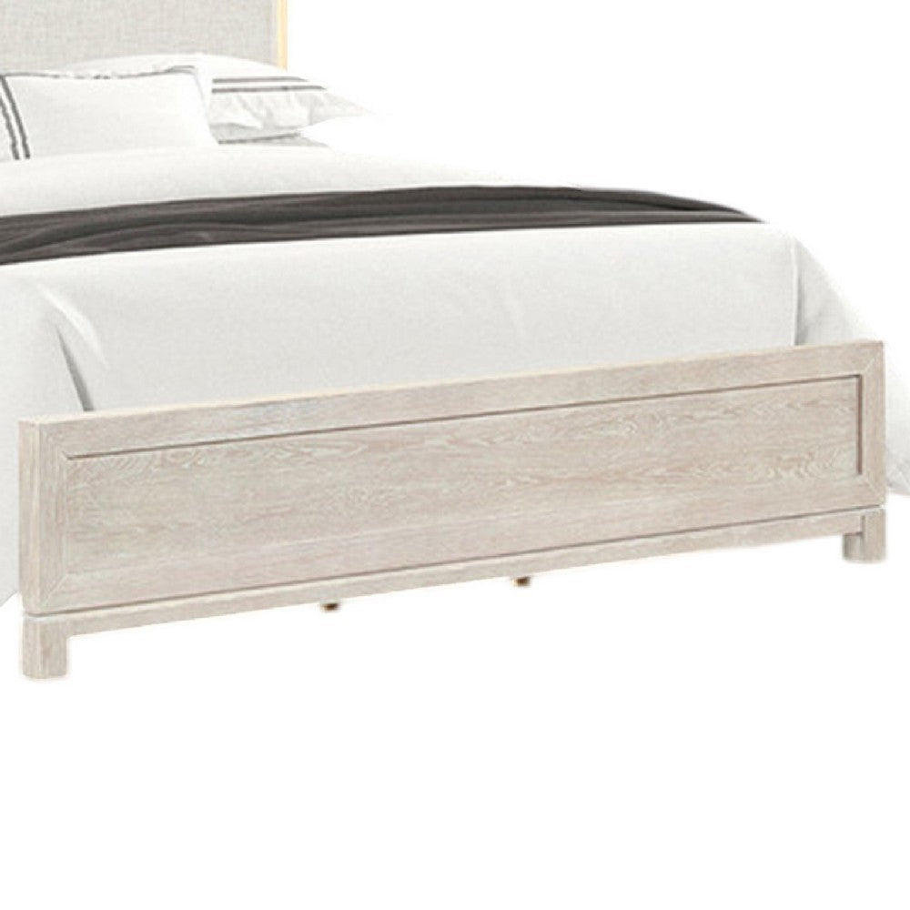 Loji King Bed | Upholstered Headboard w LED | Weathered Gray Wood BM342491
