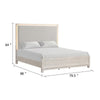 Loji King Bed | Upholstered Headboard w LED | Weathered Gray Wood BM342491