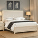 Loji King Bed | Upholstered Headboard w LED | Weathered Gray Wood BM342491