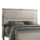 Zema Queen Bed | Upholstered Headboard w LED | Silver Wood | Acrylic Legs BM342492