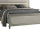 Zema Queen Bed | Upholstered Headboard w LED | Silver Wood | Acrylic Legs BM342492