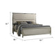 Zema Queen Bed | Upholstered Headboard w LED | Silver Wood | Acrylic Legs BM342492