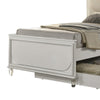 Dima Twin Bed | Upholstered Headboard w LED | Pearl White | Clear Legs BM342494