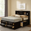 Simo Full Bed | Bookcase Headboard | Storage Drawers | Black BM342496