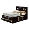 Simo Queen Bed | Bookcase Headboard | Storage Drawers | Black BM342497