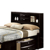 Simo Queen Bed | Bookcase Headboard | Storage Drawers | Black BM342497
