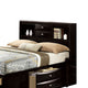 Simo Queen Bed | Bookcase Headboard | Storage Drawers | Black BM342497